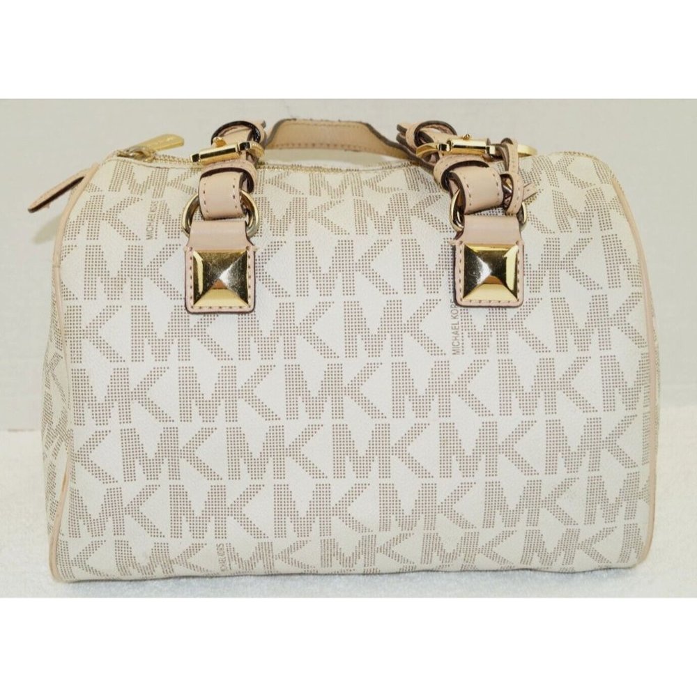 Michael Kors Cream and Tan Handbag/Satchel